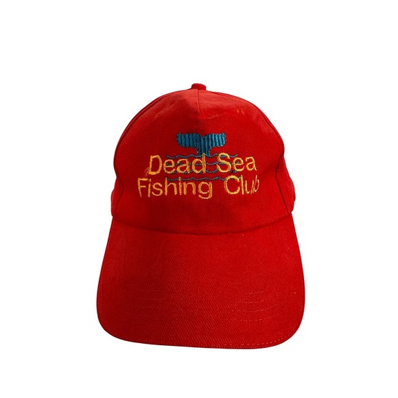 Al Burgan Other - Dead Sea Souvenir Hat Red Baseball Cap Dead Sea Fishing Club Adjustable OSFM Hat